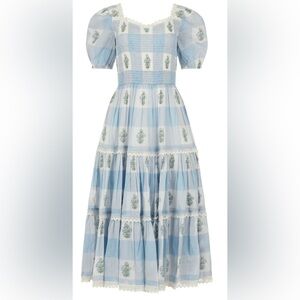 Blue Floral Midi Dress